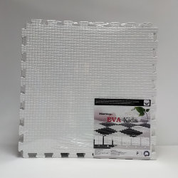 Мягкий пол EVA KIDS, коврики-пазлы 50х50x1.0 см, белый