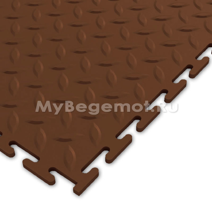 Модульное напольное ПВХ покрытие M-TILE HARD STEEL, RAL 8025, Коричневый.